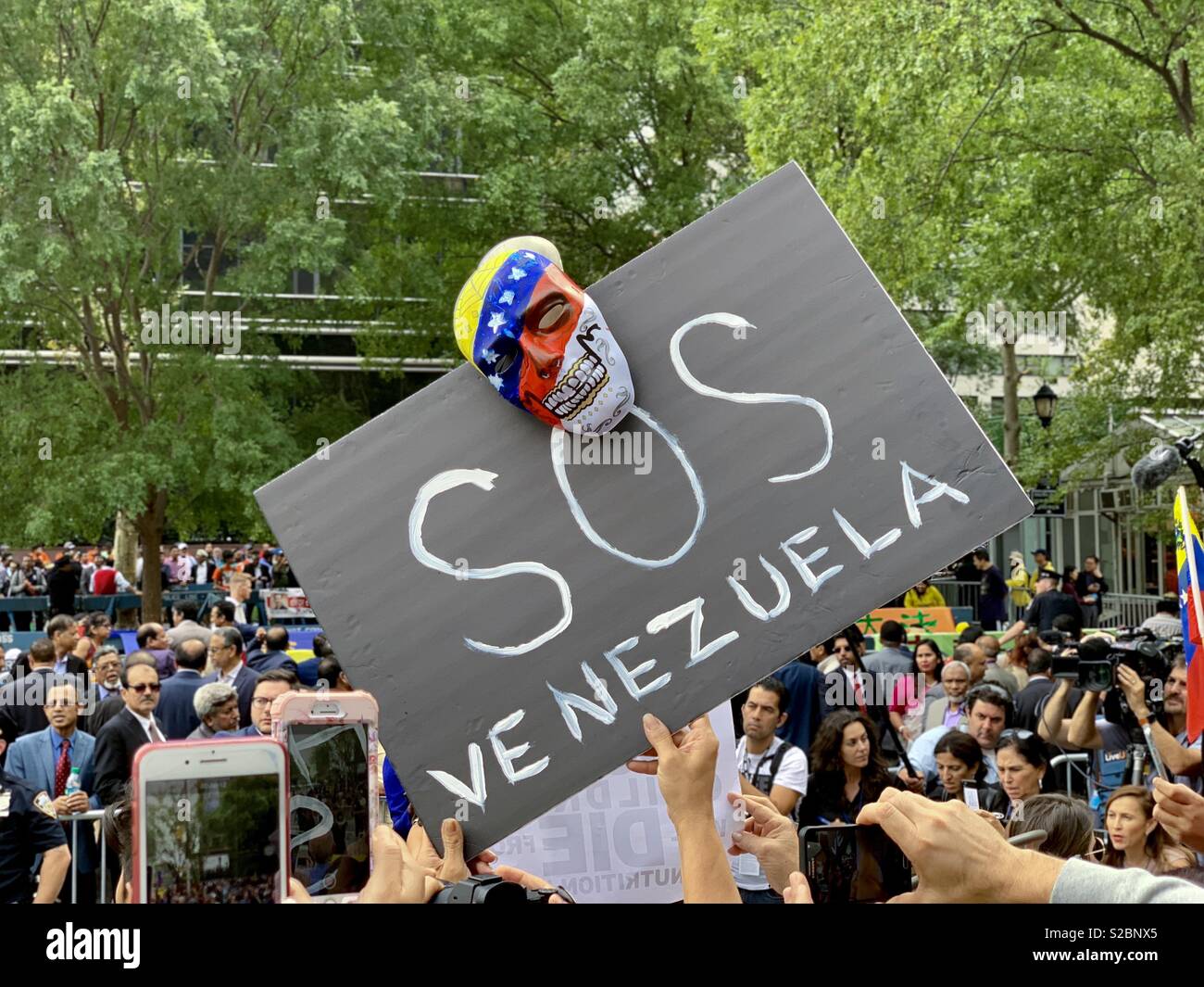 Pro Venezuelan Freedom Protest, UN Stock Photo