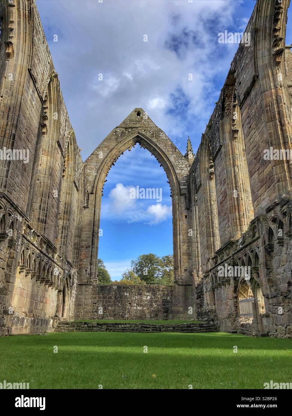 Bolton Abbey on a sunny day in North Yorkshire - Smartphone Captured Stock Image