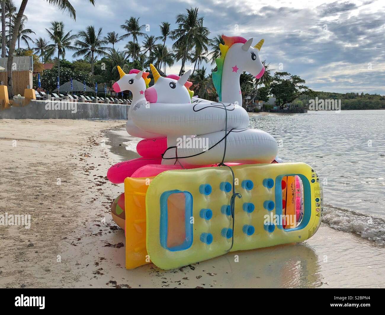 Beach of Kho Sumai, Golf of Thailand. - Smartphone Captured Stock Image