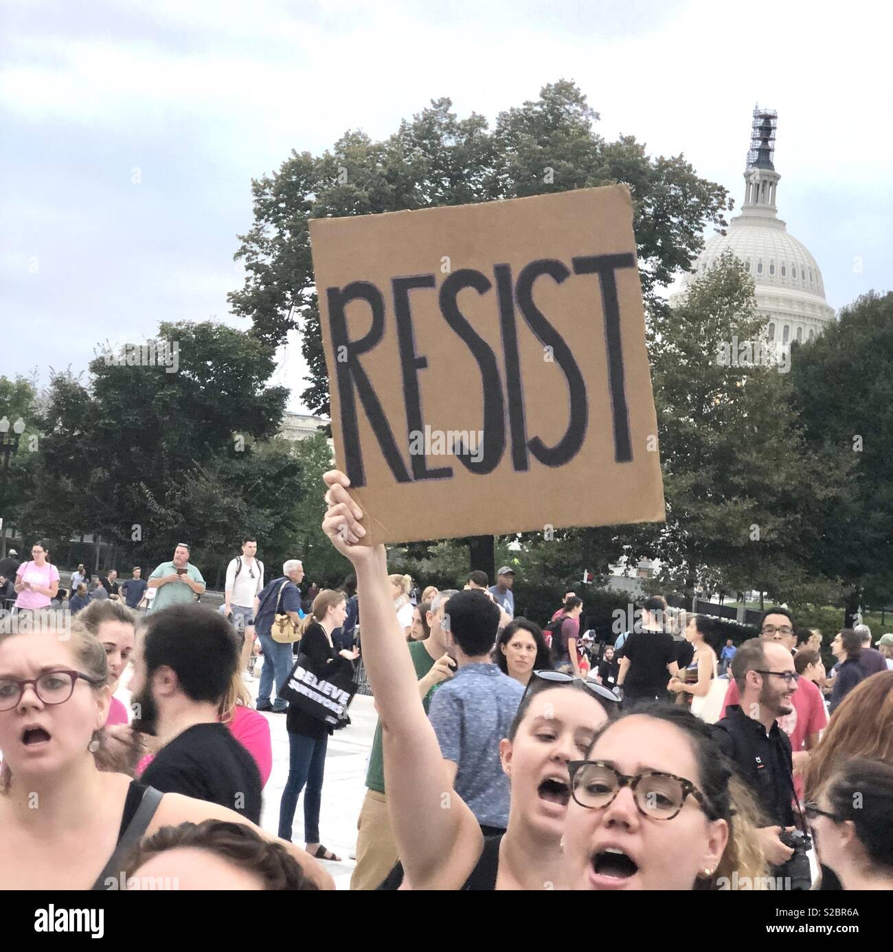 October 6, 2018 #StopKavanaugh Washington, DC Women’s March against appointment of Brett Kavanaugh for Supreme Court Justice. Stock Photo