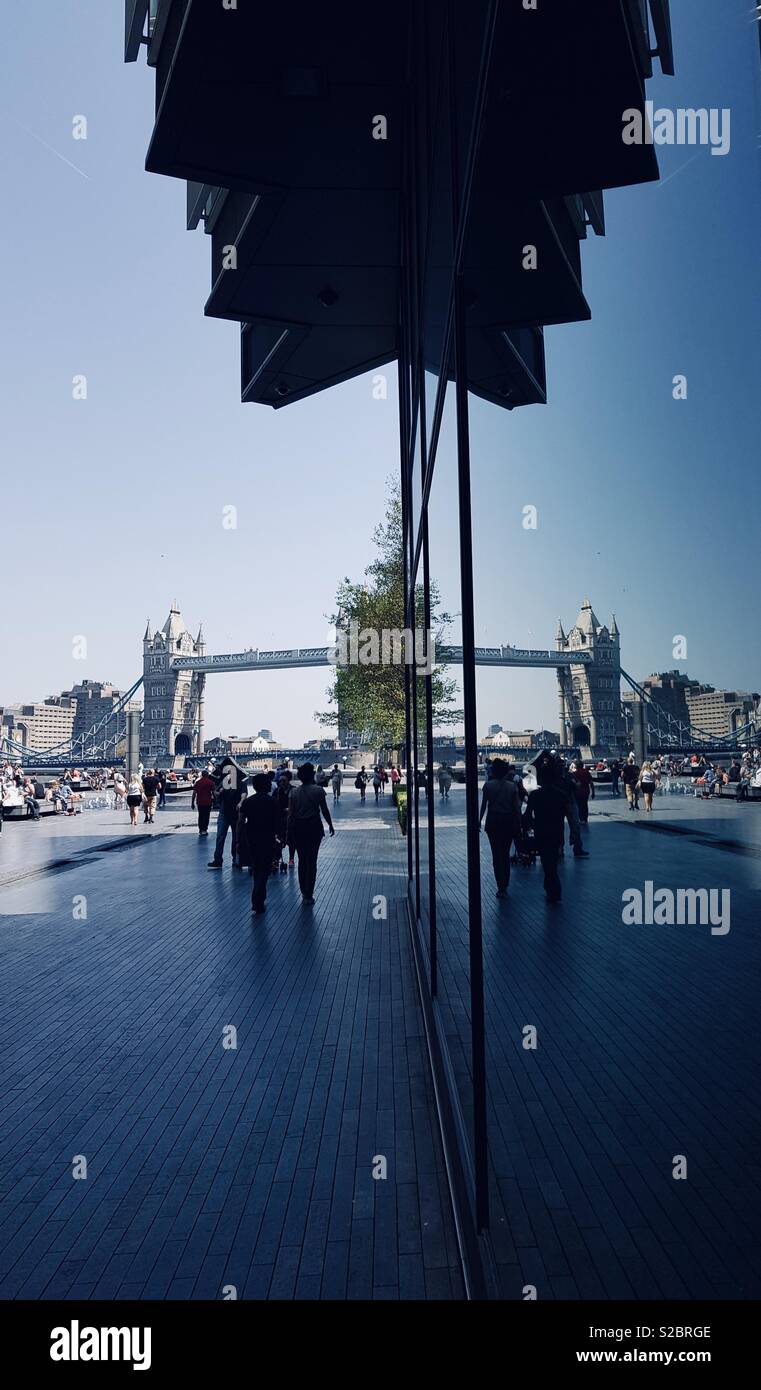 Tower bridge reflection Stock Photo