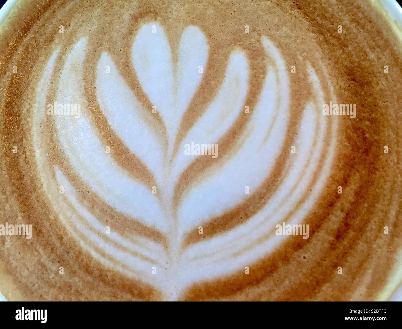 Close up latte art coffee Stock Photo