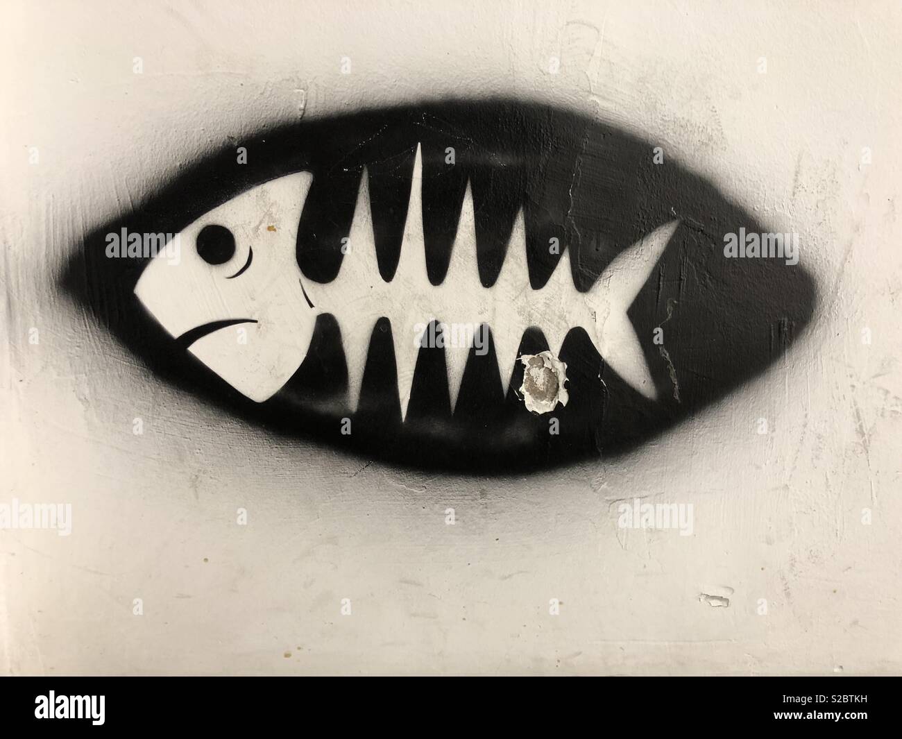 Fishbone airbrush detail - Smartphone Captured Stock Image