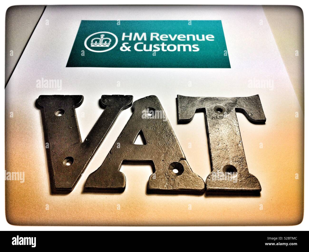 HM Revenue & Customs VAT - Smartphone Captured Stock Image