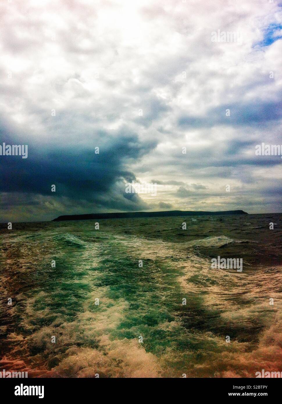 Storm brewing on the ocean, late summer - Smartphone Captured Stock Image