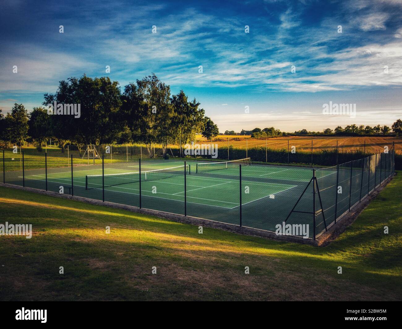 Tennis court in countryside - Smartphone Captured Stock Image