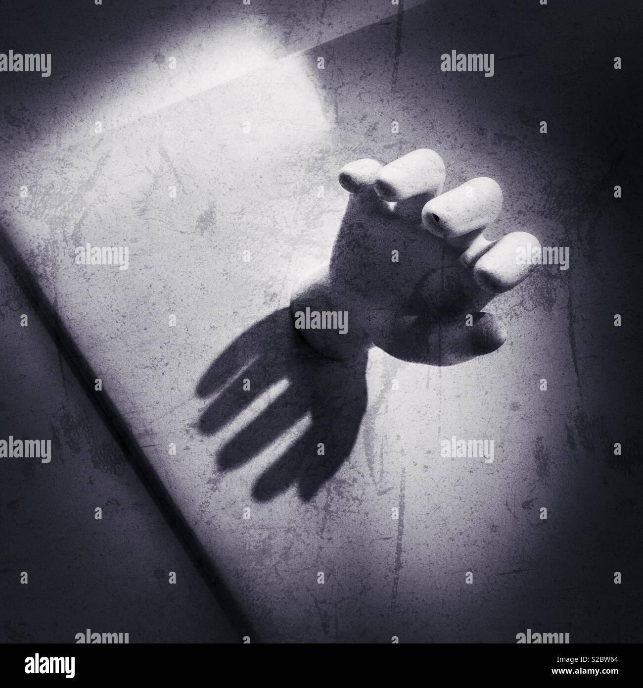 Hand sculpture on wall Stock Photo Alamy