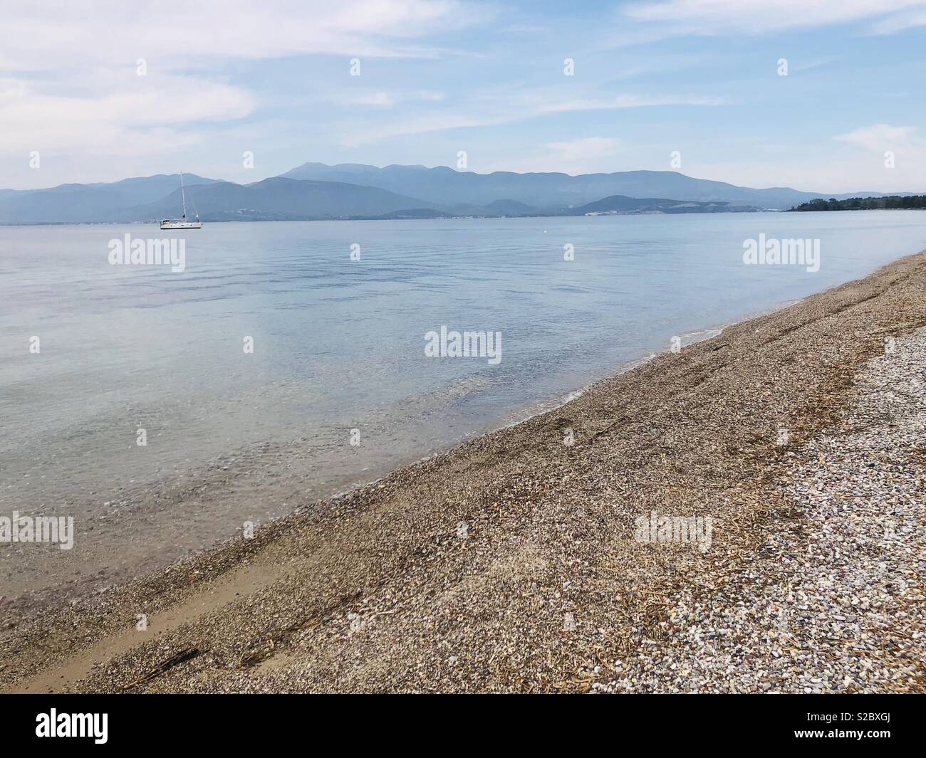 A beach on the island Evia  in Greece - Smartphone Captured Stock Image