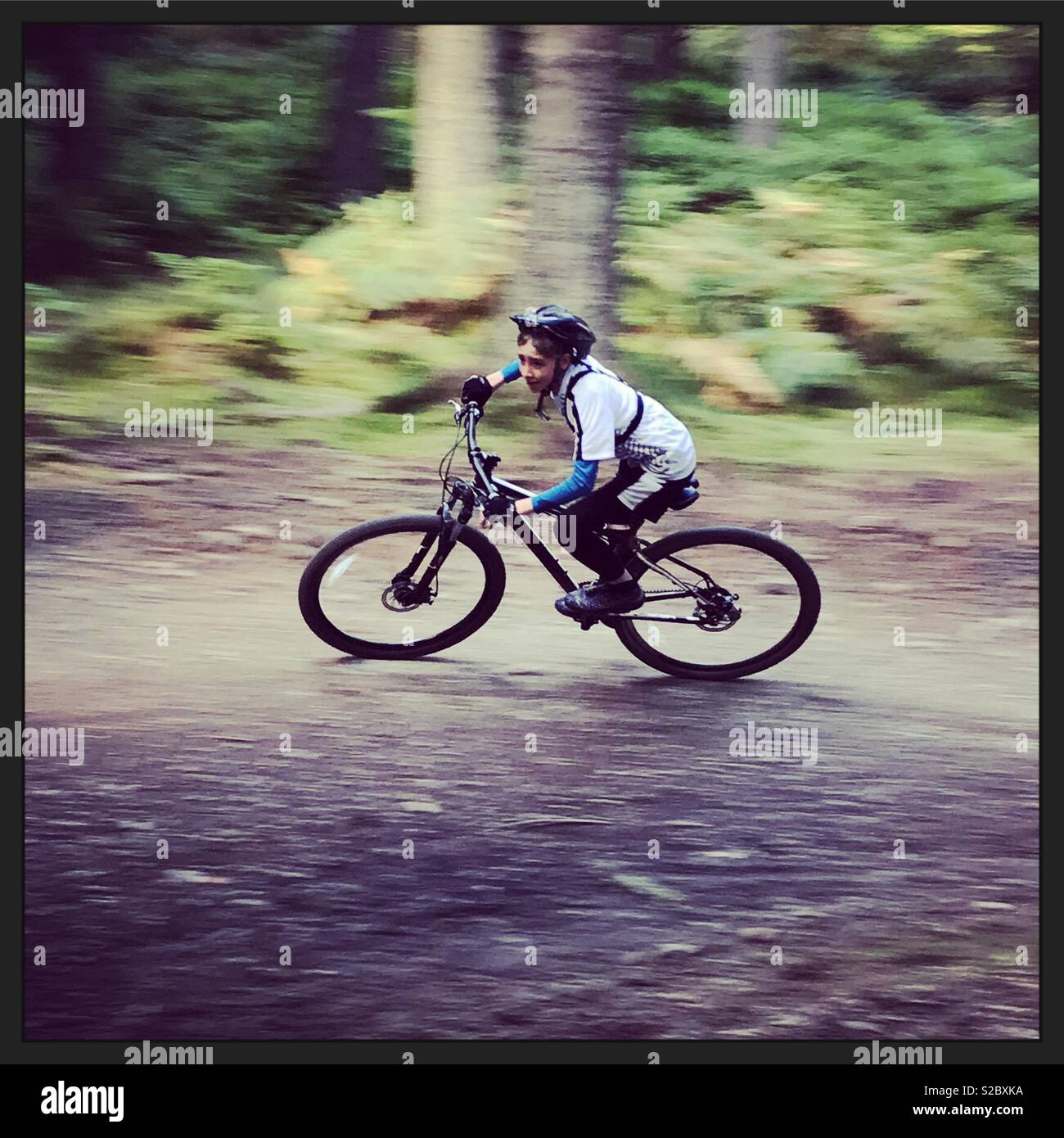 Mountain biking at Glentress Stock Photo