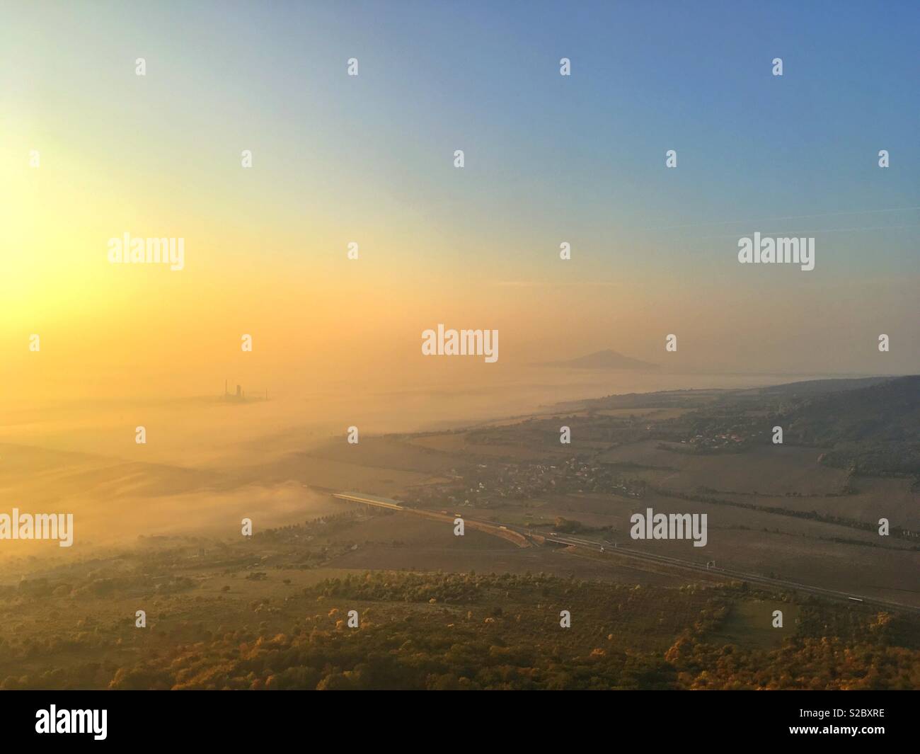 View from Lovos mountain in Central Bohemian Uplands, Czech Republic, Natural monument. - Smartphone Captured Stock Image
