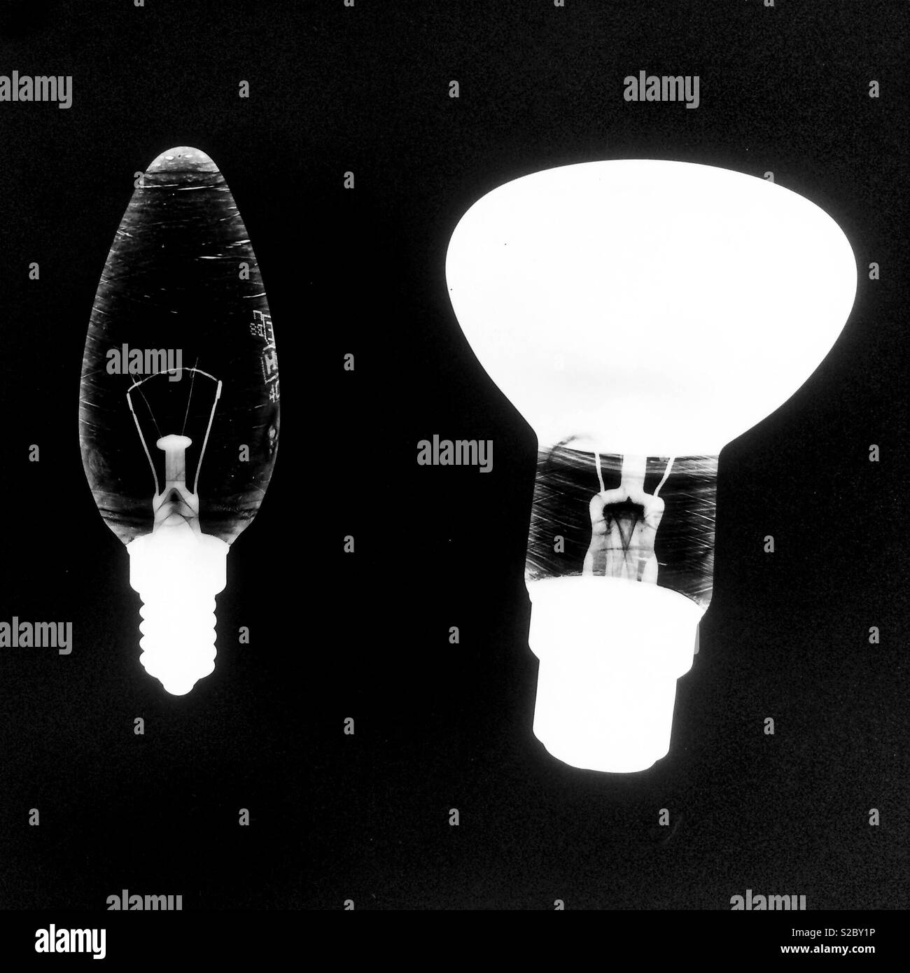 Photo gram of lightbulbs Stock Photo