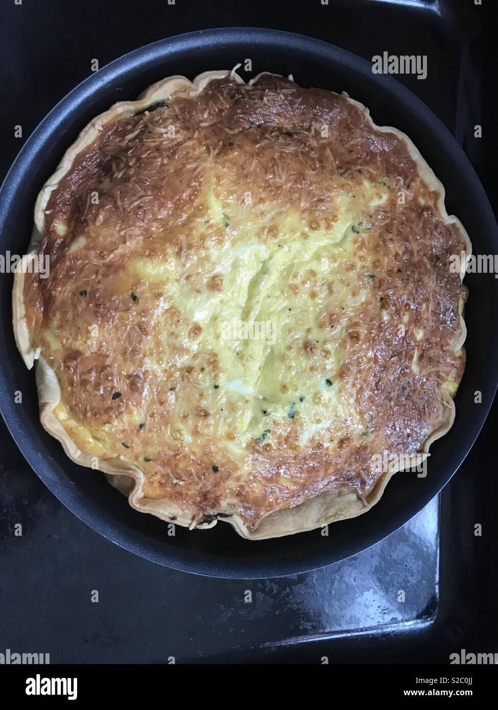 Homemade vegetable quiche - Smartphone Captured Stock Image