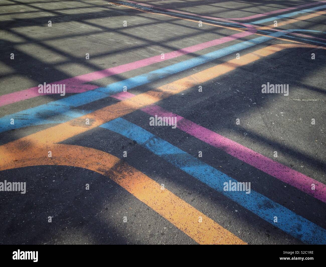 Intersection of geometric shapes on the ground Stock Photo - Alamy