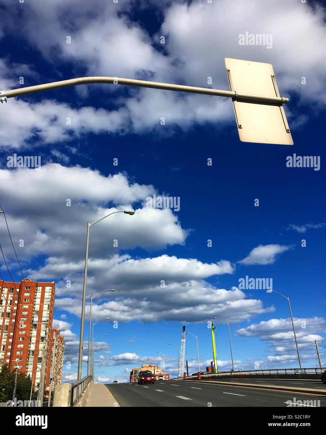 The look of summer in Toronto with warm blue skies - Smartphone Captured Stock Image