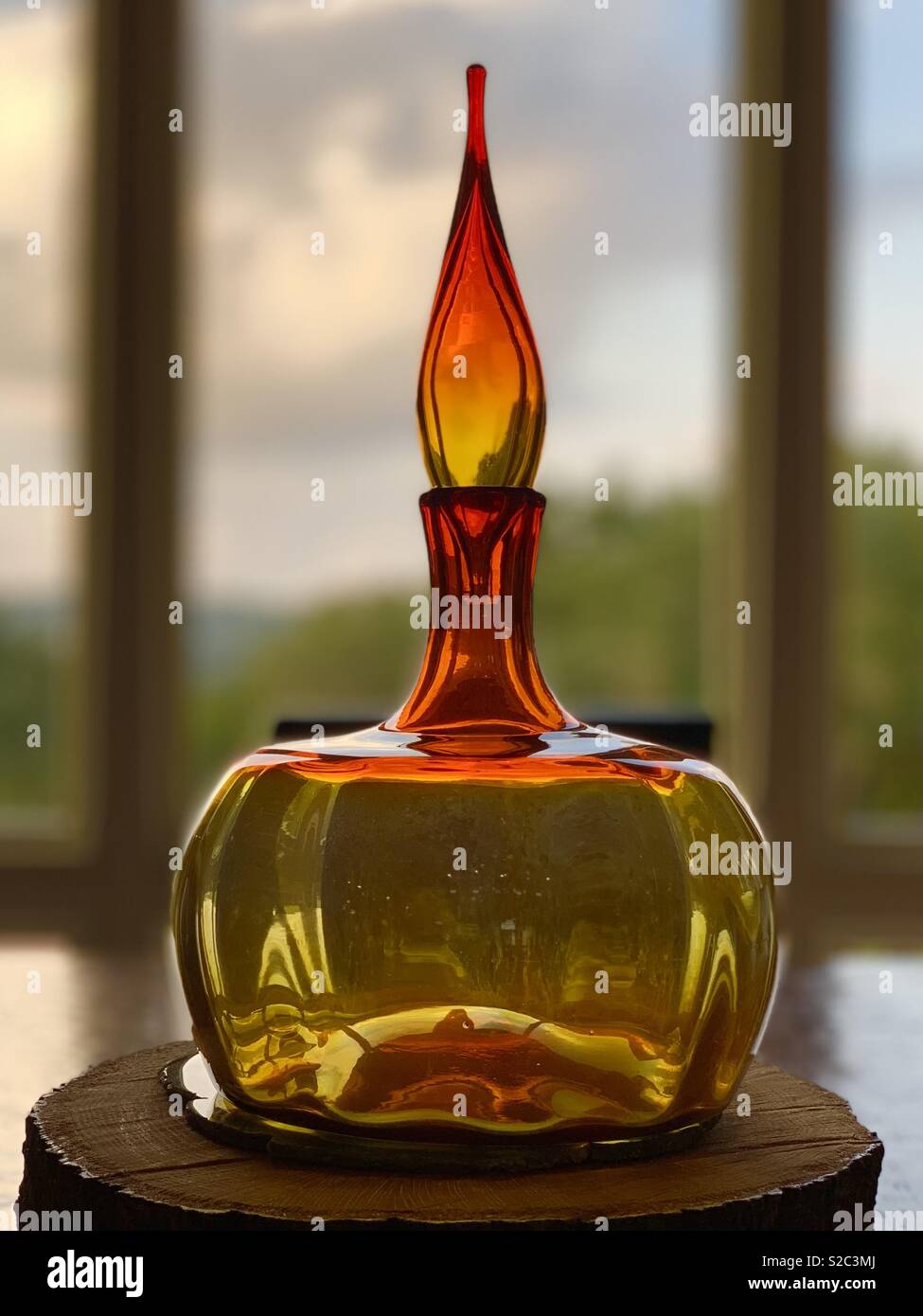 Blenko glass Decanter - Smartphone Captured Stock Image