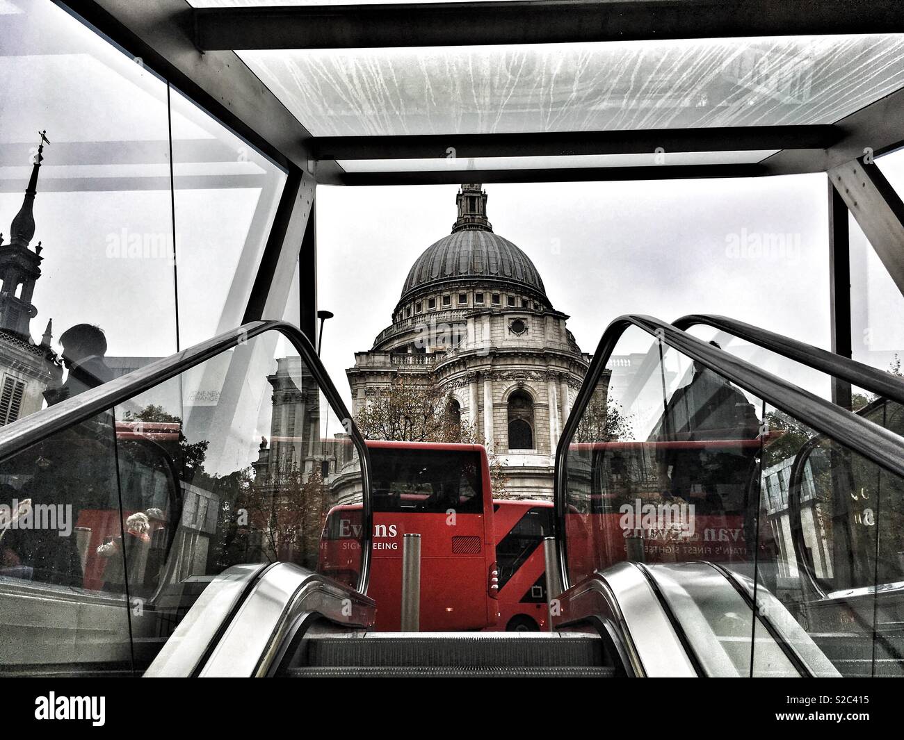 St Paul’s Cathedral seen from 1 New Change shopping centre in London, England on October 15 2018 Stock Photo