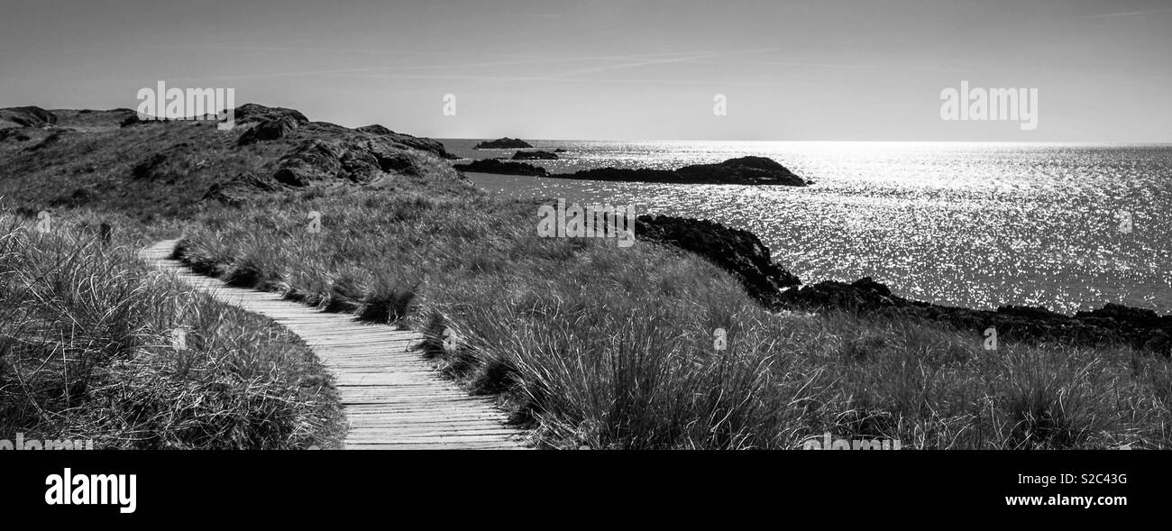 Llanddwyn island coastal walk Stock Photo