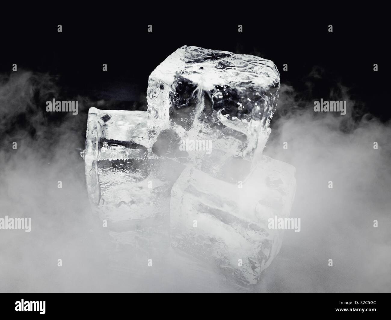 Dry ice smoke ice cubes Stock Photo Alamy