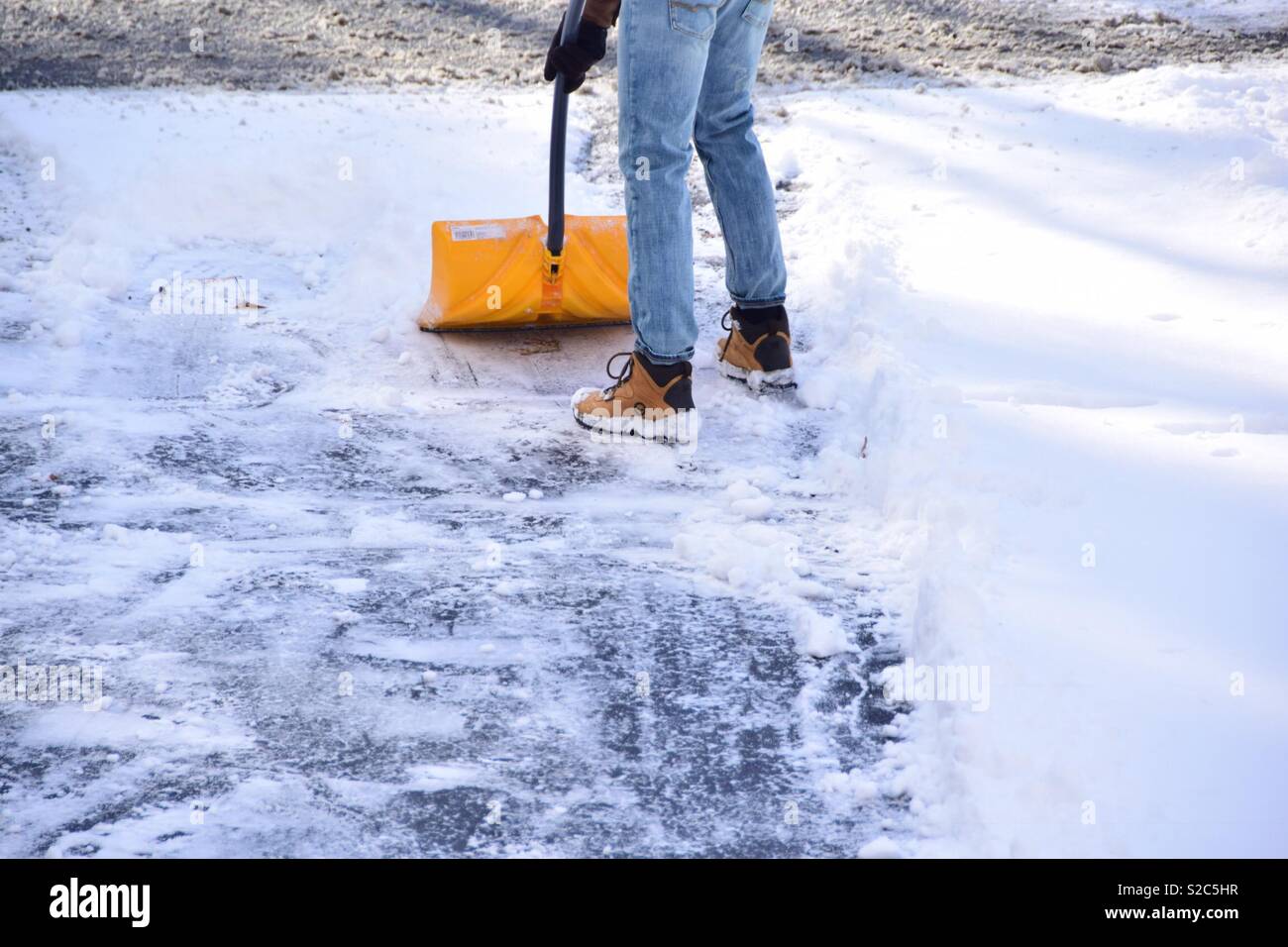 Shoveling snow - Smartphone Captured Stock Image