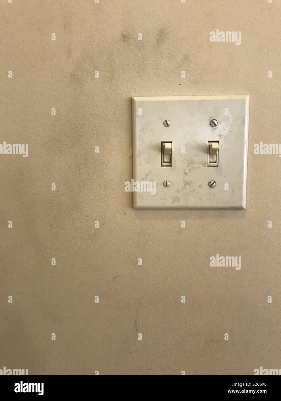 Dirty light switch and wall Stock Photo Alamy