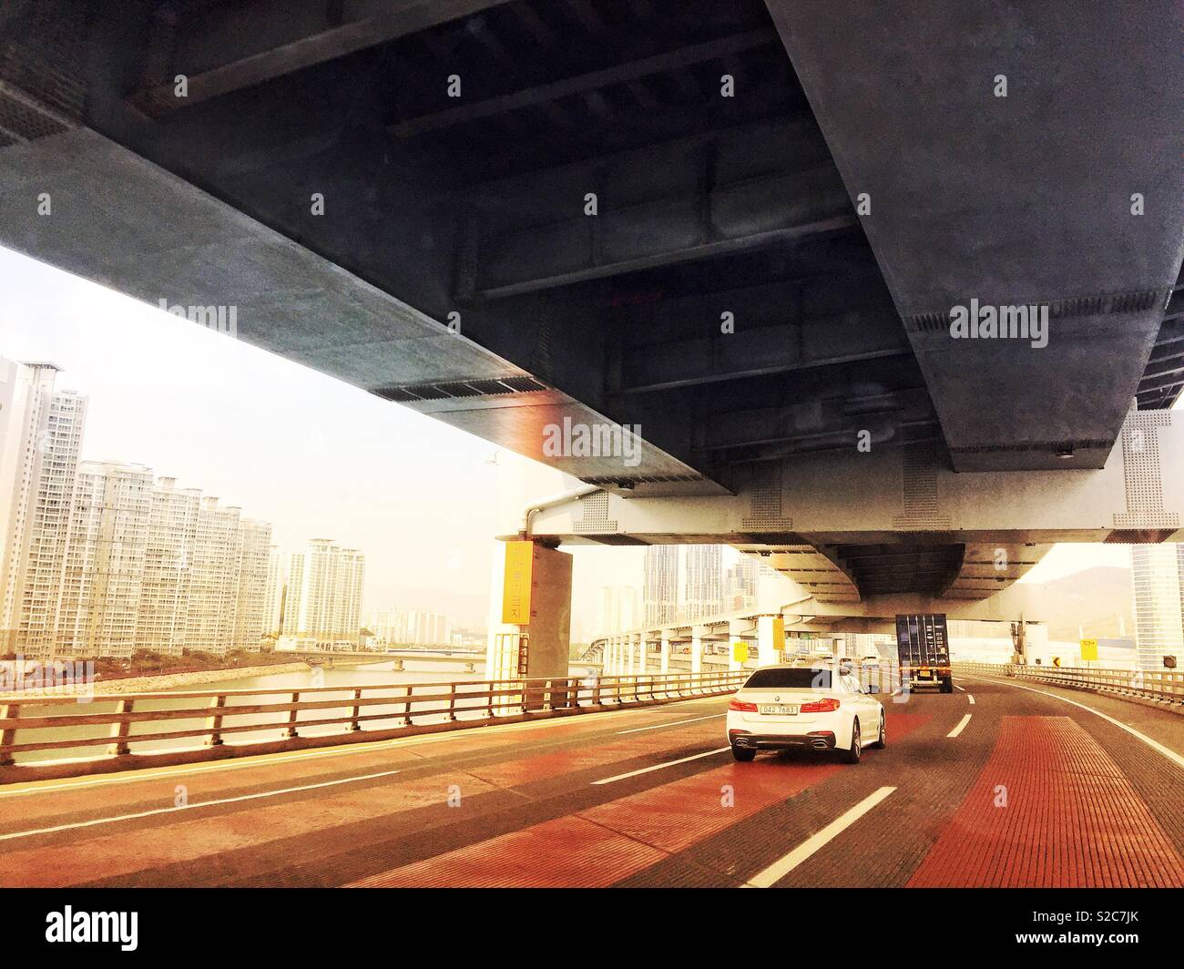 The Suyeong-to road bridge in Busan, South Korea. - Smartphone Captured Stock Image