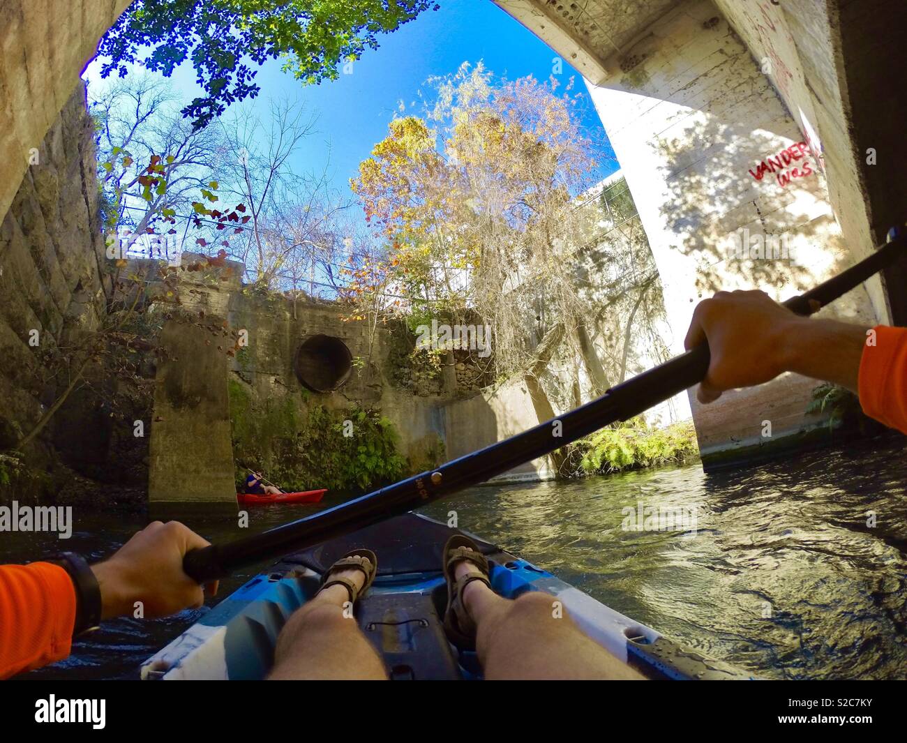 Urban kayaking Stock Photo