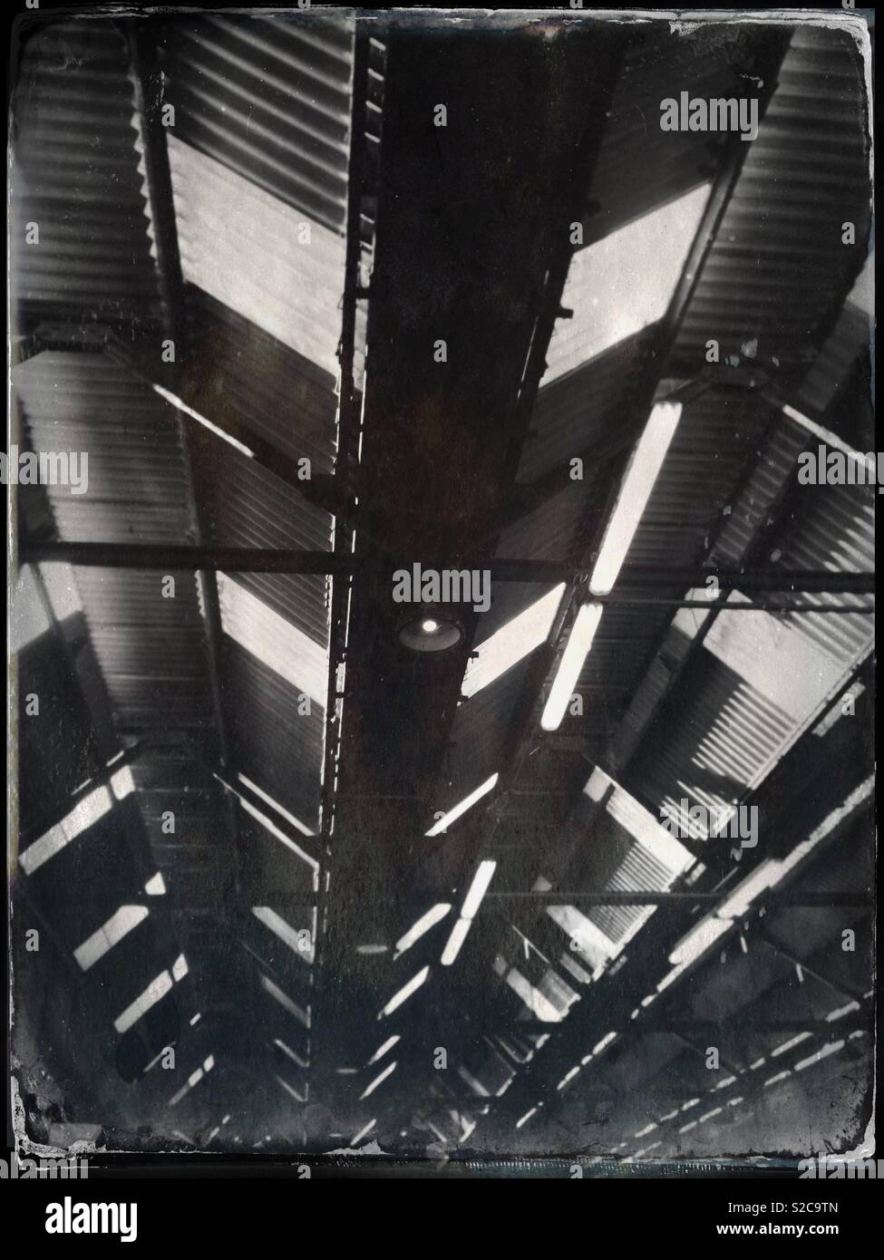 Train shed roof - Smartphone Captured Stock Image