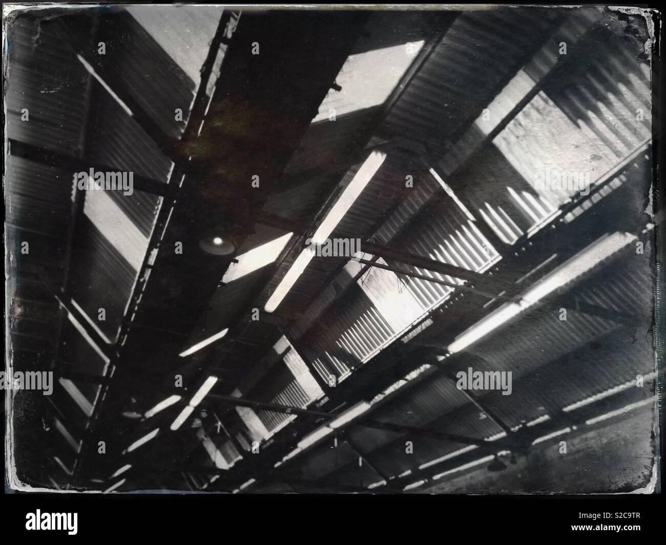 Train shed roof - Smartphone Captured Stock Image