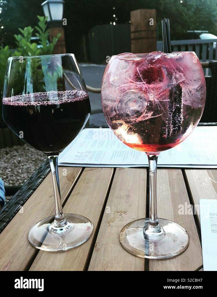 All you need is Red Wine & Gin Stock Photo Alamy