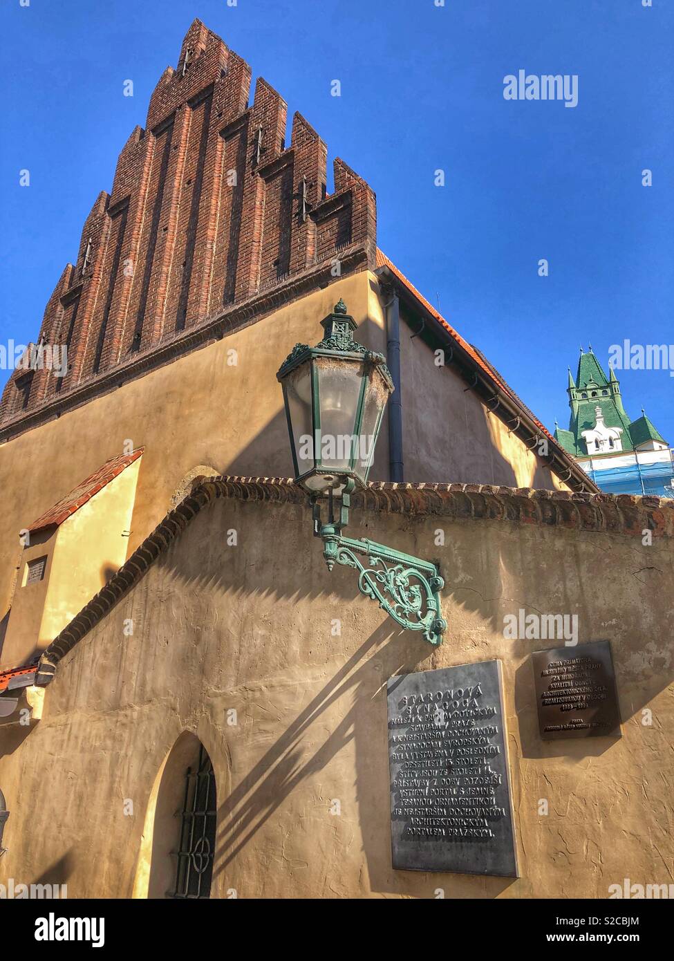 Staranova Synagogue in Prague’s Jewish Quarter. - Smartphone Captured Stock Image