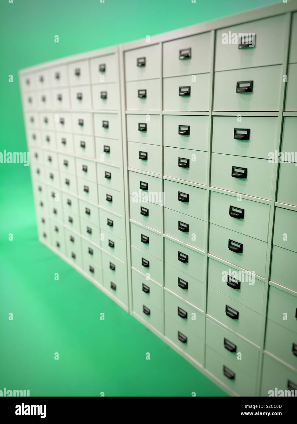 File cabinet in a greenkey studio Stock Photo