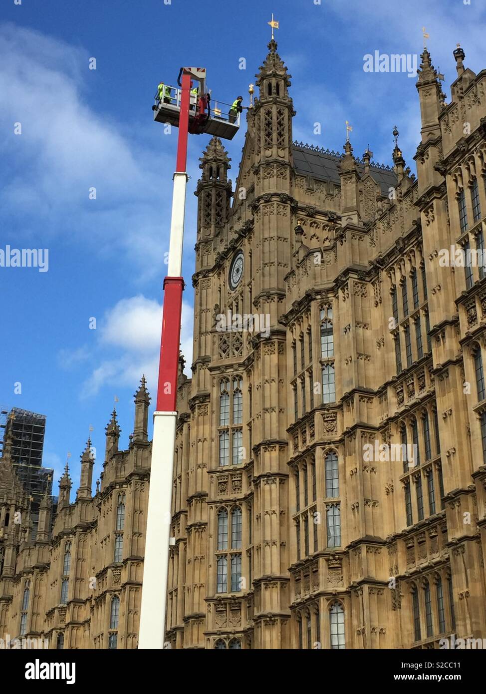Palace of Westminster works - Smartphone Captured Stock Image