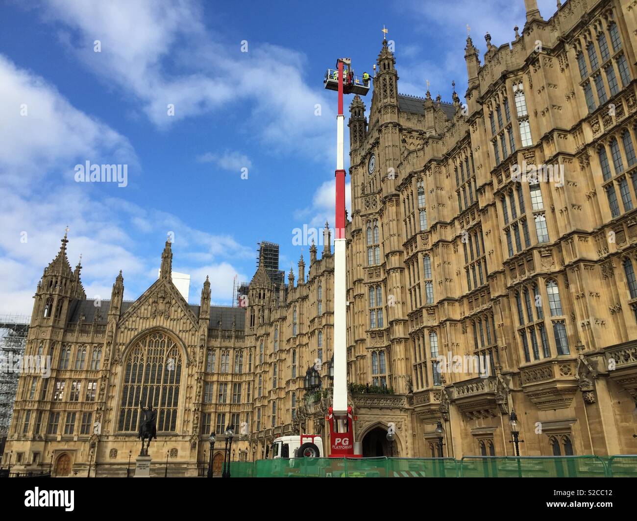 Palace of Westminster works - Smartphone Captured Stock Image