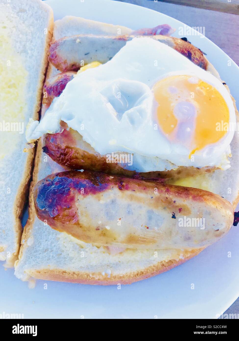 Egg and sausage sandwich Stock Photo - Alamy