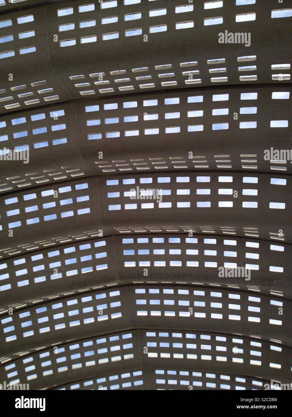 Roof of the new train station of Montpellier, Occitanie France - Smartphone Captured Stock Image
