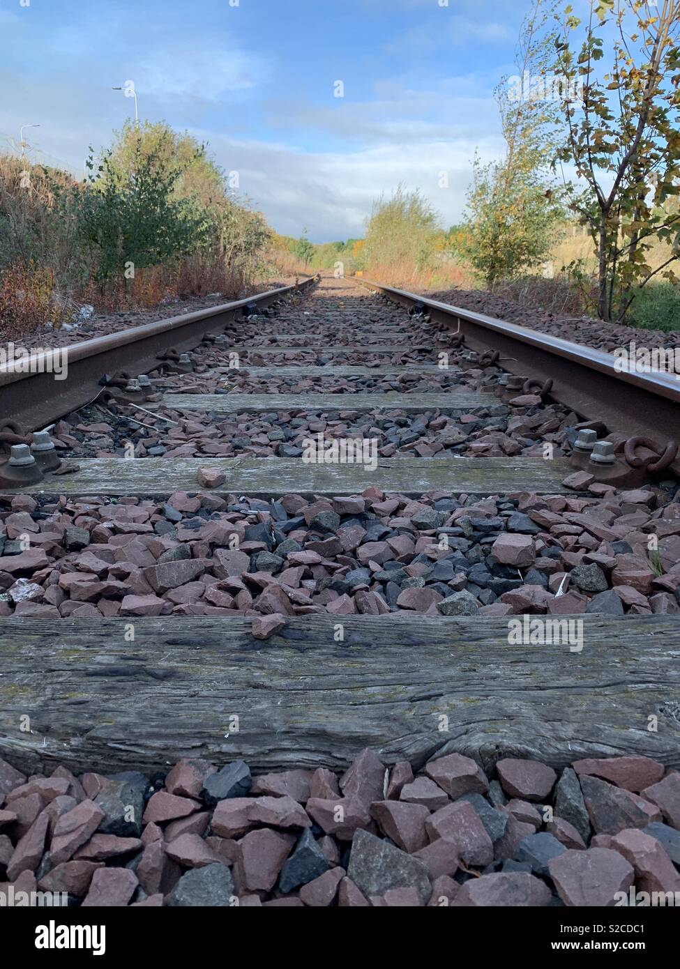 Disused railway tracks in Edinburgh Stock Photo