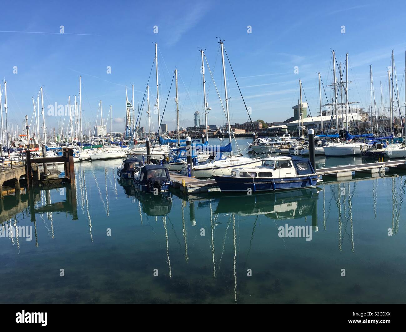 Gosport Royal Navy museum marina. Showing lovely scenes of the marina. Stock Photo