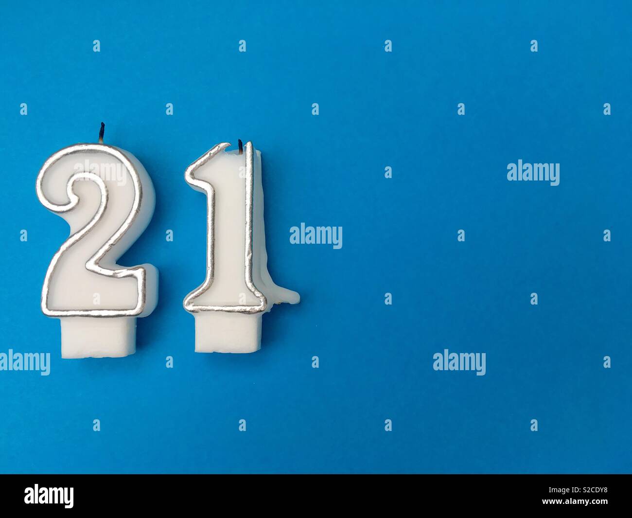 Used candles showing age 21 - Smartphone Captured Stock Image