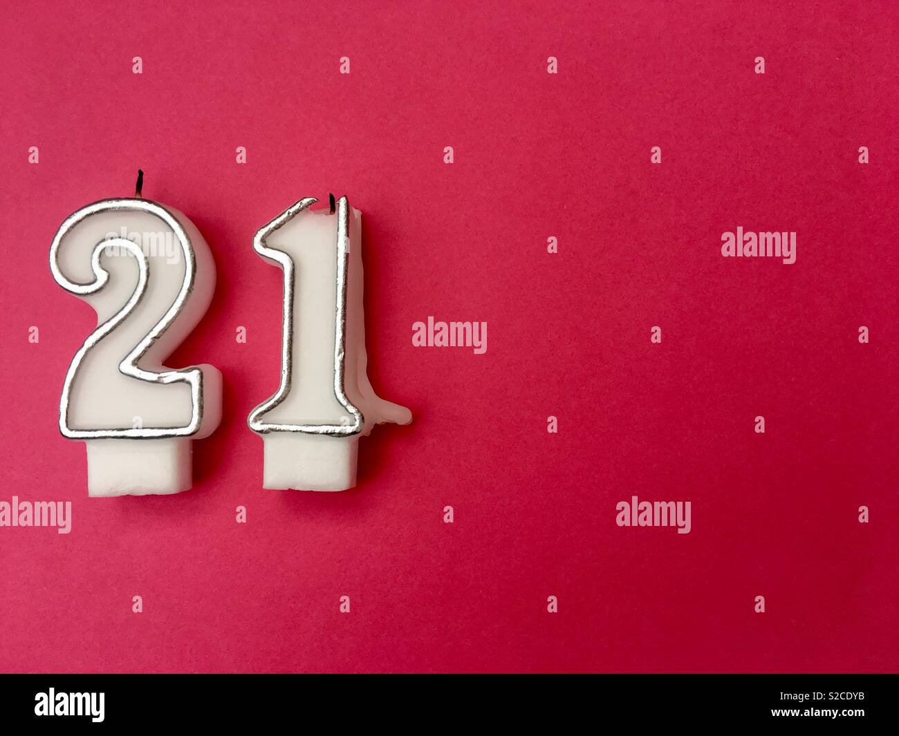 Used candles showing age 21 - Smartphone Captured Stock Image