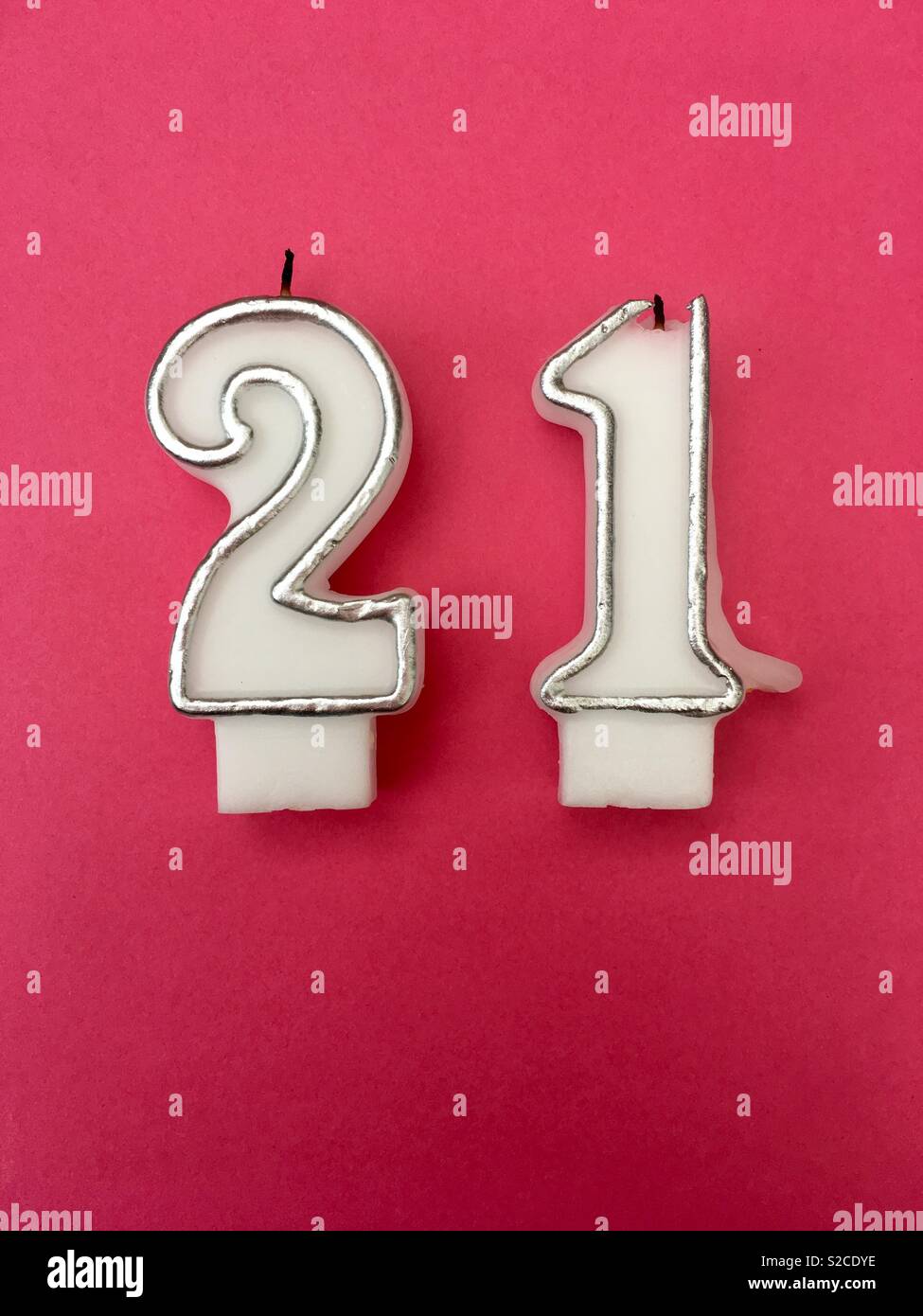 Used candles showing age 21 - Smartphone Captured Stock Image