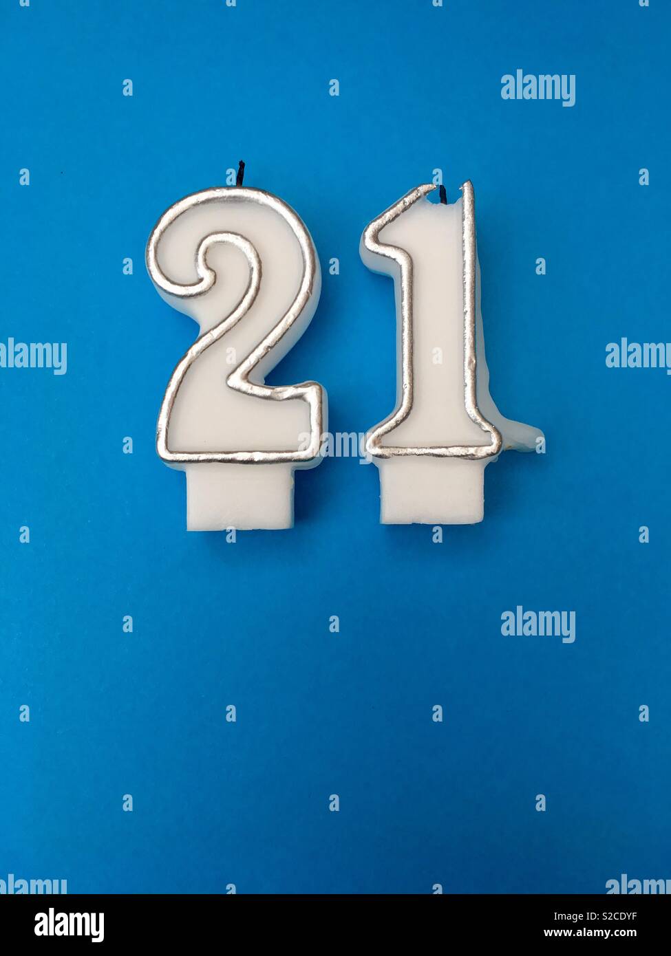 Used candles showing age 21 - Smartphone Captured Stock Image