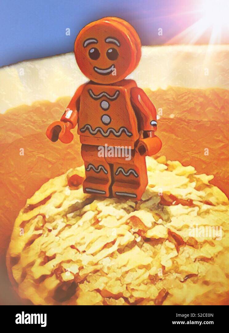 Cute biscuit island with tea sea - Smartphone Captured Stock Image