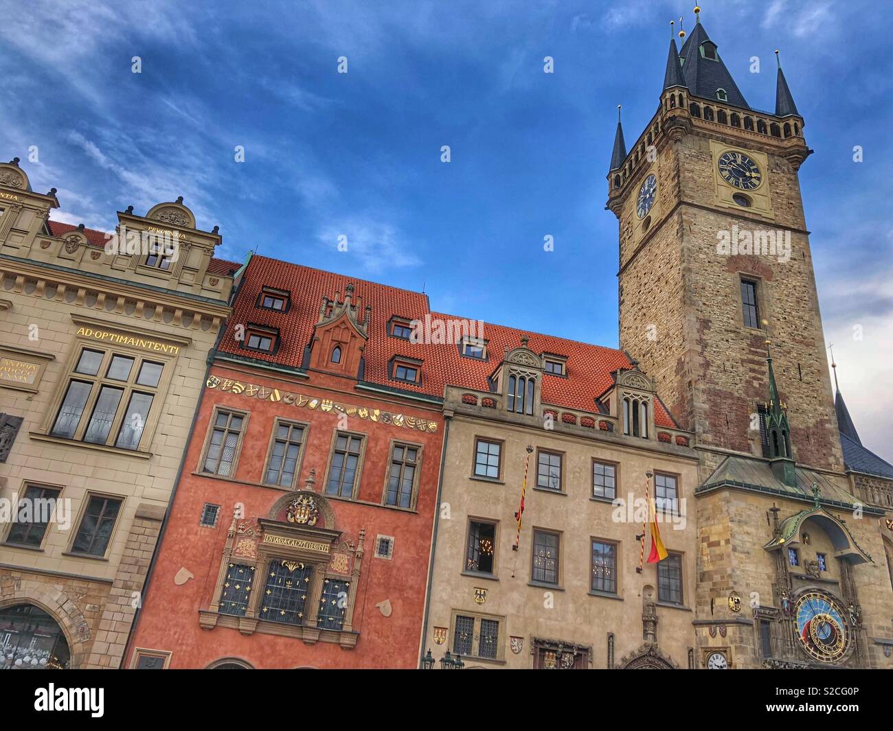 The astronomical clock tower in Prague. - Smartphone Captured Stock Image