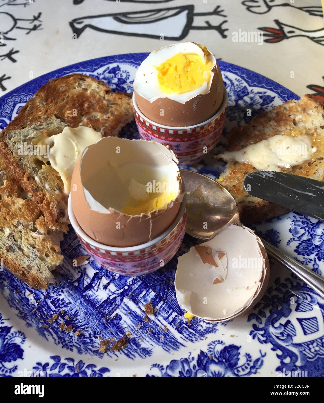 Boiled egg breakfast Stock Photo - Alamy