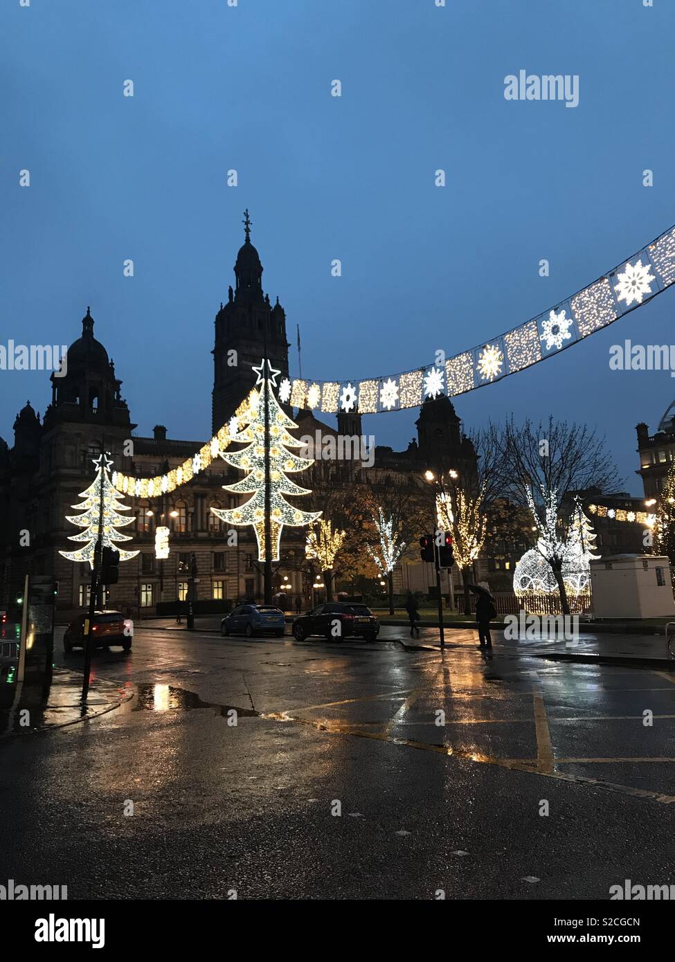 Glasgow’s Square Christmas Lights Stock Photo Alamy