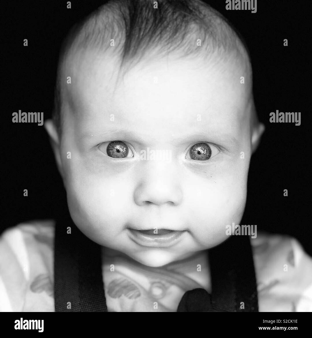 Black and white baby Stock Photo