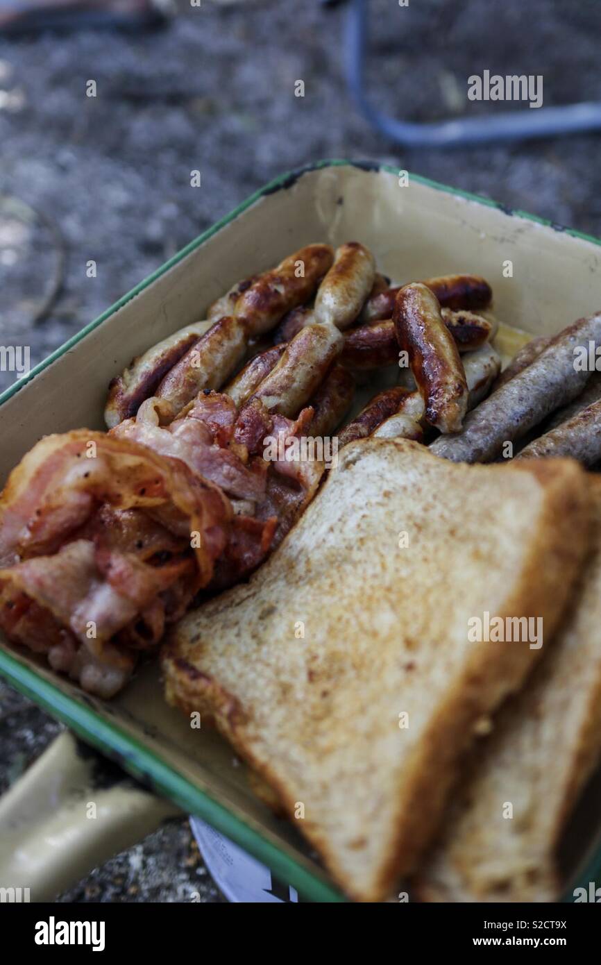 Camping Fried Breakfast Stock Photo Alamy