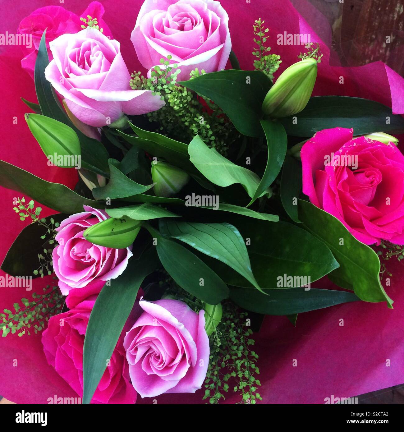 Pink Rose and Tiger Lily Bouquet Stock Photo Alamy