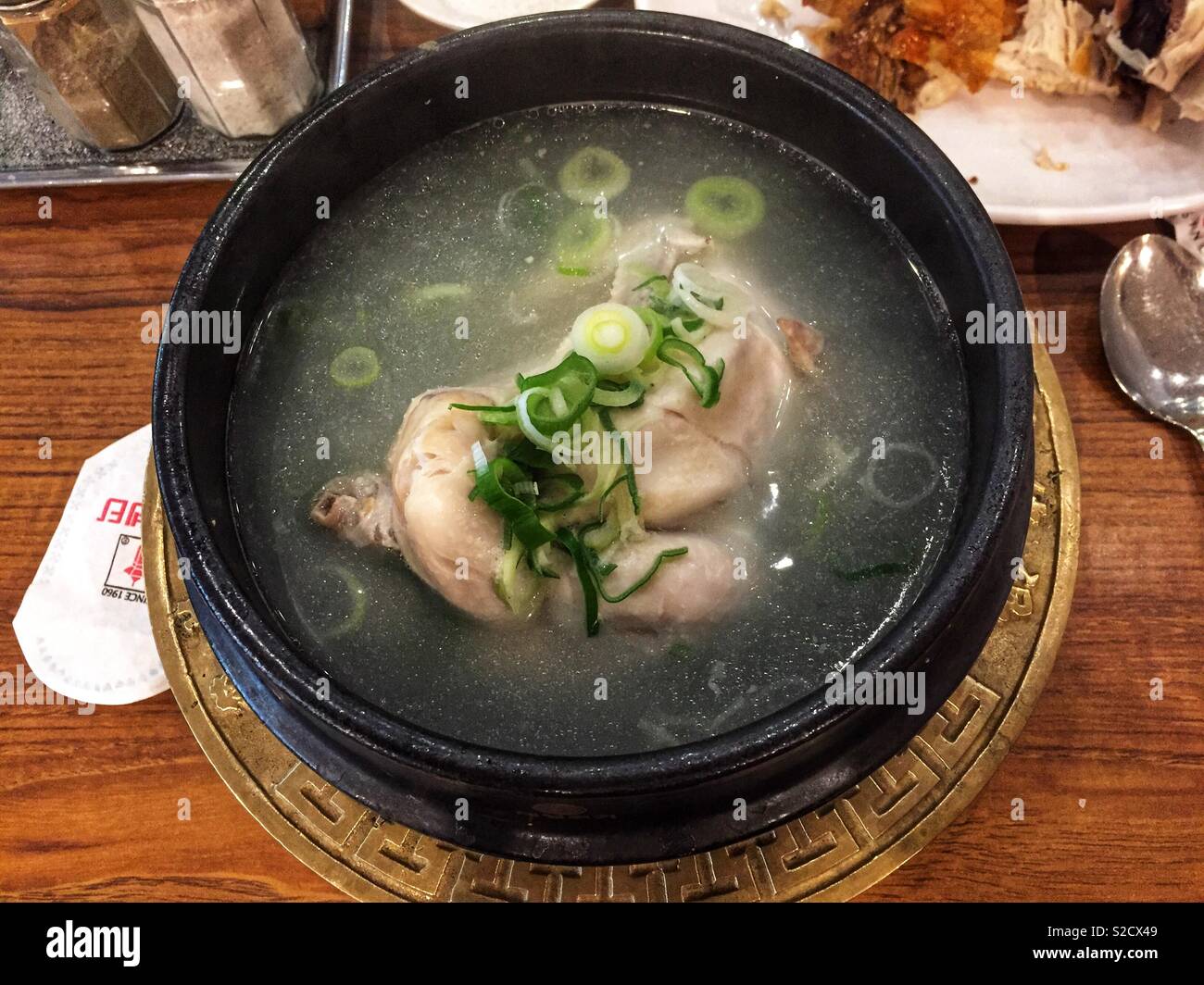 Chicken in a ginseng soup on a restaurant in Seoul Stock Photo Alamy