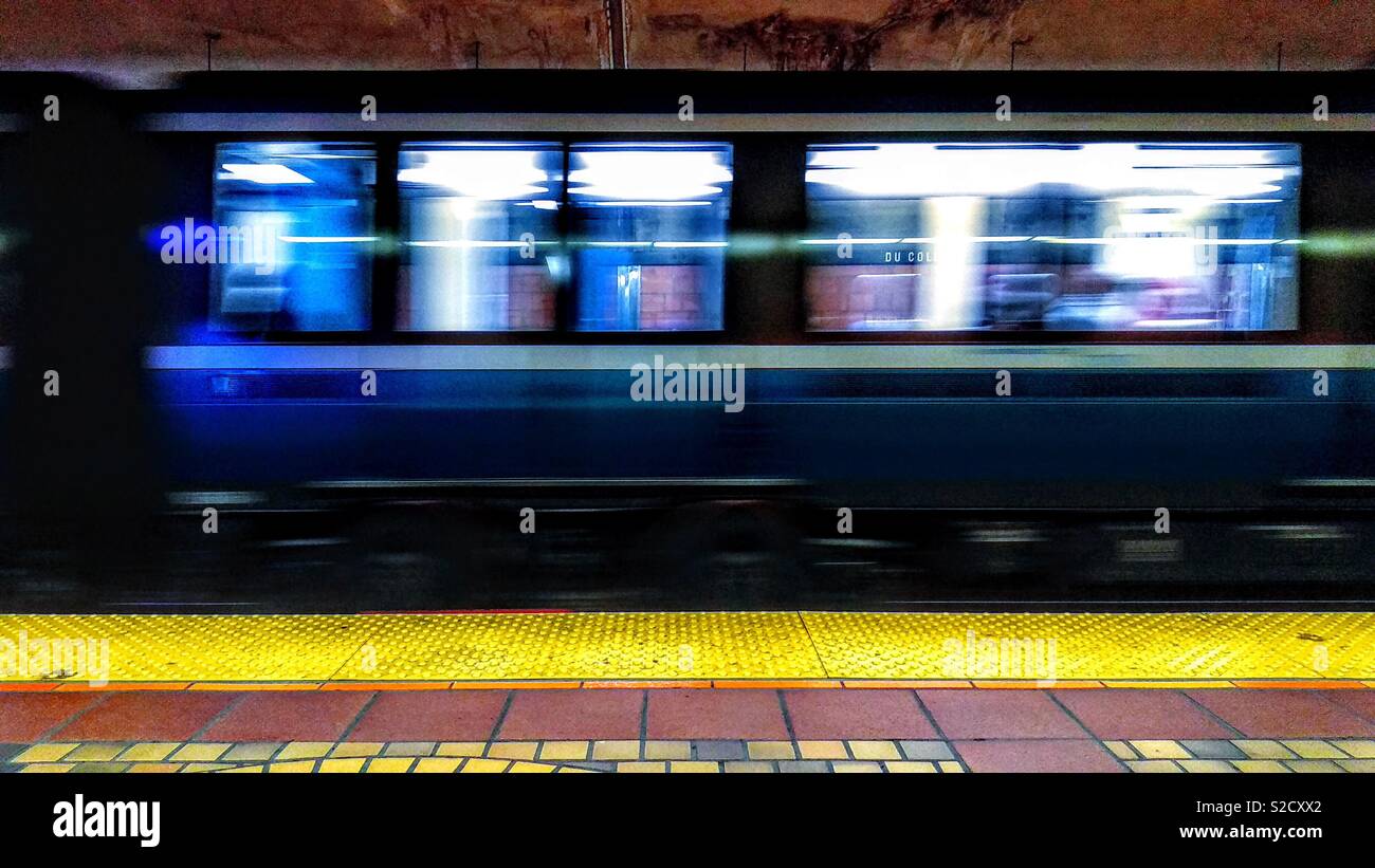 Subway train passing quickly - Smartphone Captured Stock Image